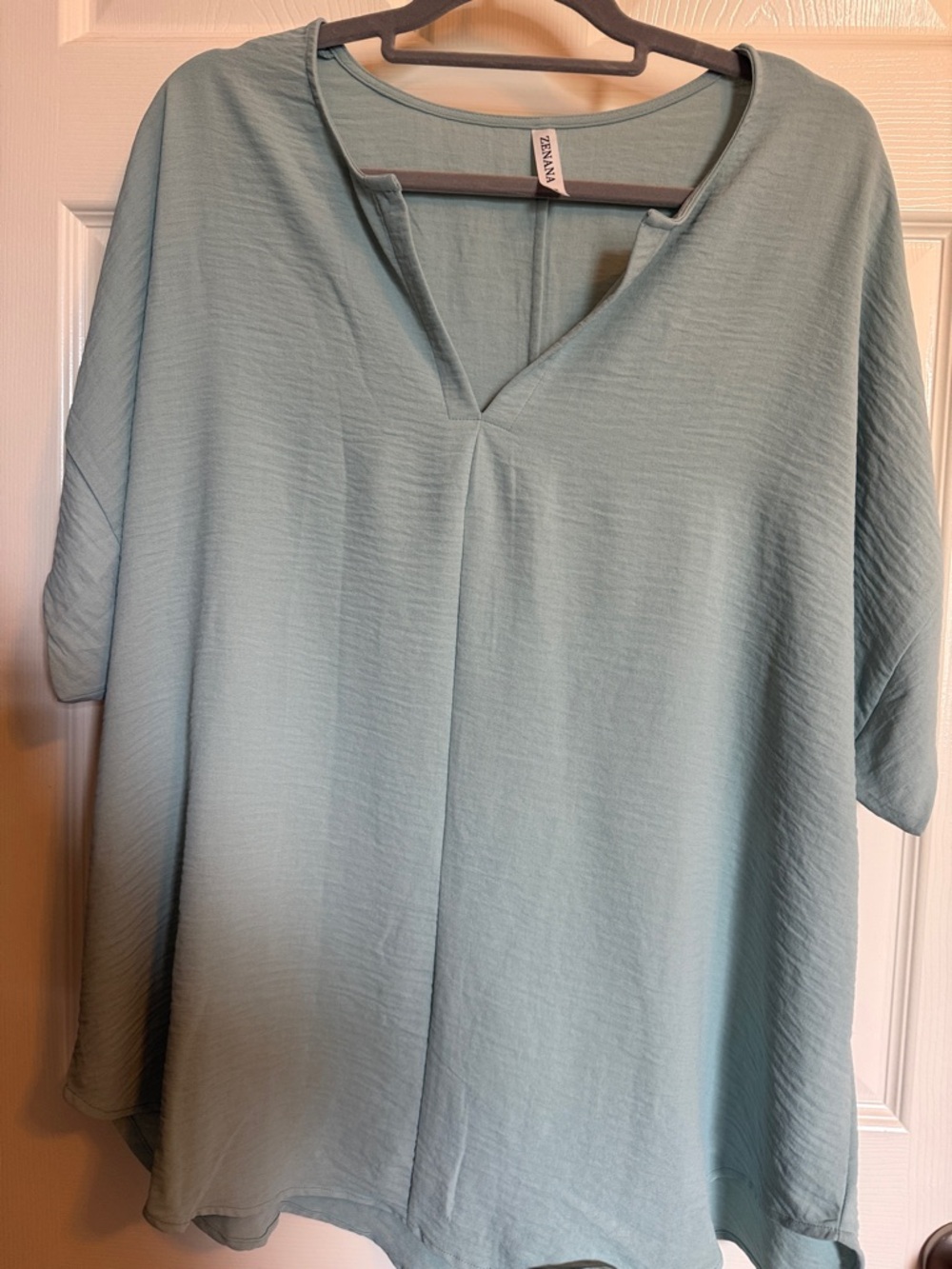 Zenana Outfitters Seafoam Green V-Neck Short Sleeve Tunic
